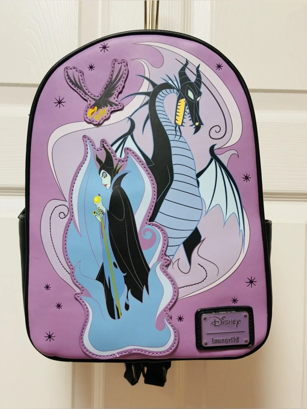 Loungefly Disney Maleficent & Dragon Lavender and Black Backpack NWOT